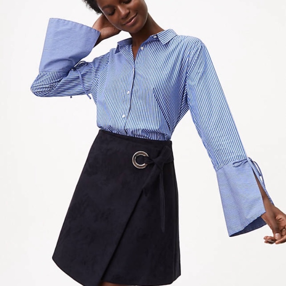 LOFT Bell Sleeve Button Down